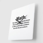 Math Typografie Funny Math Quadratische Wanduhr (Winkel)