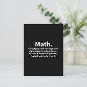 Math-Typografie Lustige Mathematik Postkarte (Stehend Vorderseite)