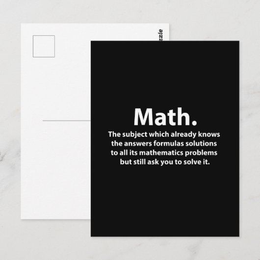 Math-Typografie Lustige Mathematik Postkarte (Vorne/Hinten)
