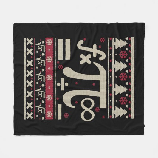Math Ugly Christmas Fleecedecke (Vorderseite (Horizontal))