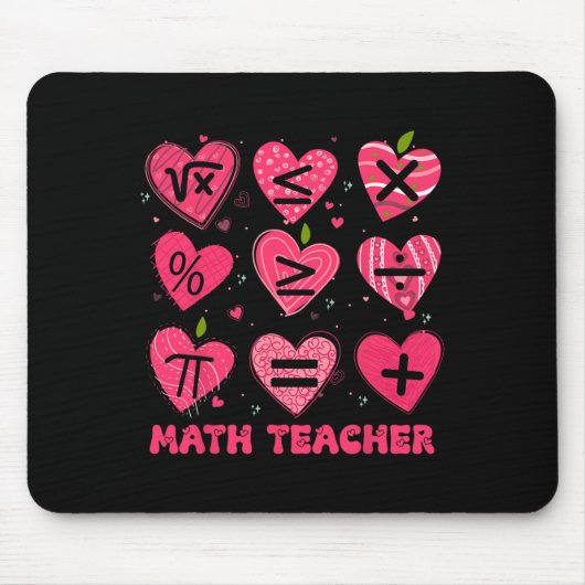 Math Valentinstag Lehrer Math Symboles Arithmetik Mousepad (Vorne)