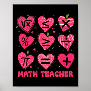 Math Valentinstag Lehrer Mathe-Symbole Arithmetik Poster