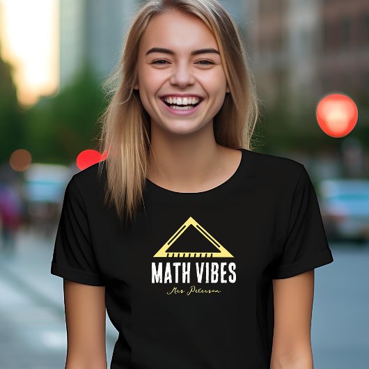 Math Vibes Personalisiert Teacher T-Shirt