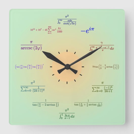 Math Wall Clock Quadratische Wanduhr (Vorderseite)