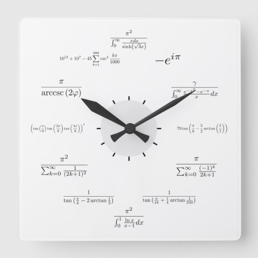 Math Wall Clock Quadratische Wanduhr (Vorderseite)