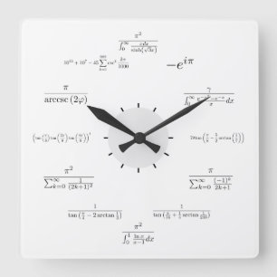 Math Wall Clock Quadratische Wanduhr