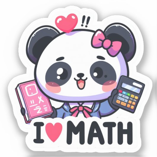 Math Whiz Panda Aufkleber (Vorderseite)