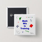 Math Wiz im Training Button (Vorne & Hinten)