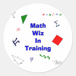 Math Wiz im Training Runder Aufkleber