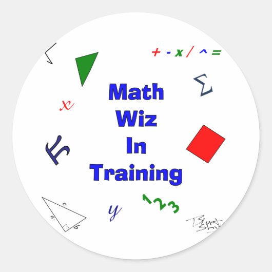Math Wiz im Training Runder Aufkleber (Vorderseite)