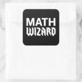 Math Wizard Quadratischer Aufkleber (Tasche)
