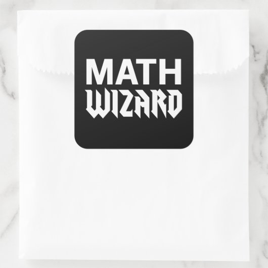 Math Wizard Quadratischer Aufkleber (Tasche)