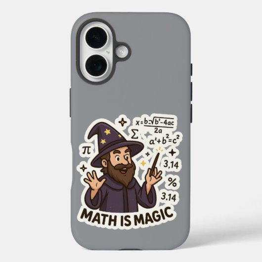 Math Wizard Sticker - "Mathe is Magic" transparent Case-Mate iPhone Hülle (Rückseite)