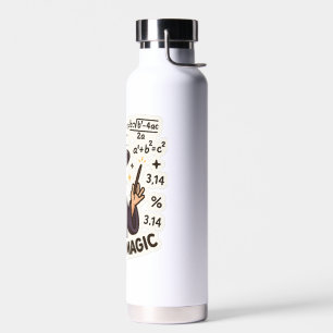 Math Wizard Sticker - "Mathe is Magic" transparent Trinkflasche