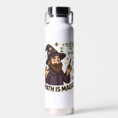 Math Wizard Sticker - "Mathe is Magic" transparent Trinkflasche (Vorne)