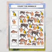 Math Worksheet Count the Animals & Vehicles Kids (Vorne/Hinten)