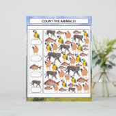 Math Worksheet Count the Animals & Vehicles Kids (Stehend Vorderseite)