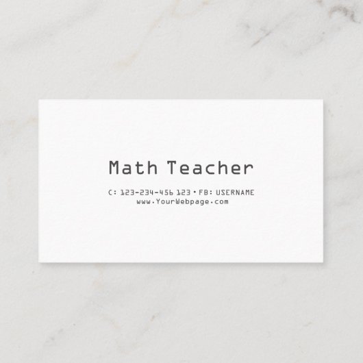 Math you can trust math teacher private lessons visitenkarte (Rückseite)