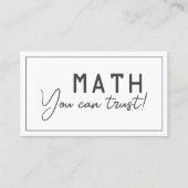 Math you can trust math teacher private lessons visitenkarte (Vorderseite)