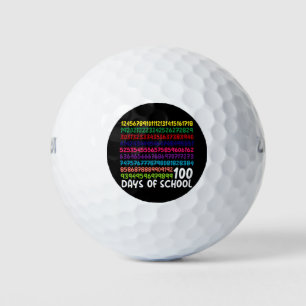 Math Zahlen 100. Schultag Lehrer Kinder  Golfball