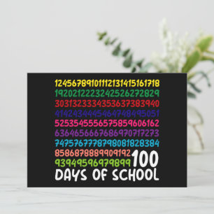 Math Zahlen 100. Tag der Schule Lehrer Kinder  Einladung