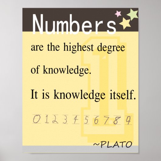 Math Zitat von Plato Poster (Vorne)