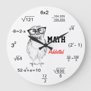 Mathe-abhängige Nerdkeule Große Wanduhr