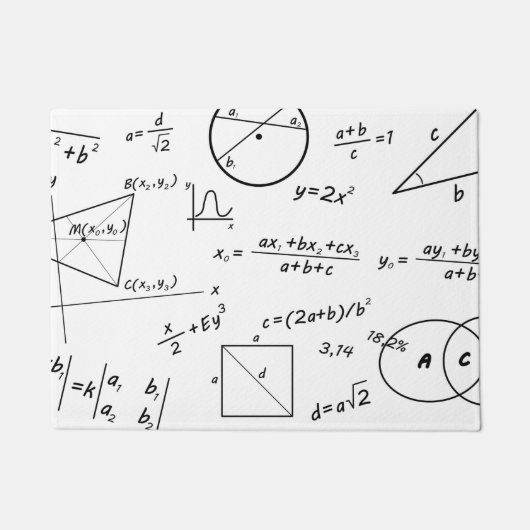 Mathe Algebra Geometrie Whiteboard Fußmatte (Vorderseite)