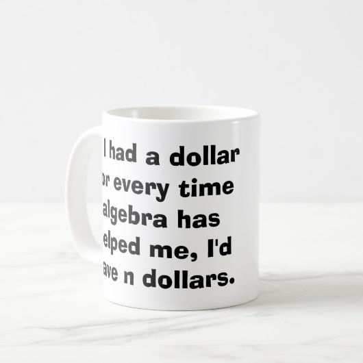 Mathe-Algebra-Tasse Kaffeetasse (Vorderseite Links)