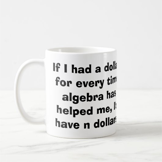 Mathe-Algebra-Tasse Kaffeetasse (Links)