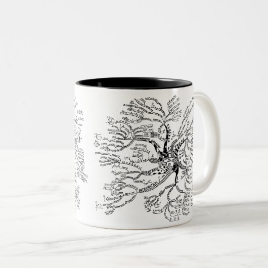 Mathe-Baum-Tasse Zweifarbige Tasse (VorderseiteRechts)