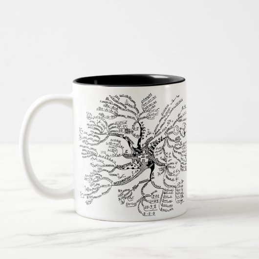 Mathe-Baum-Tasse Zweifarbige Tasse (Links)