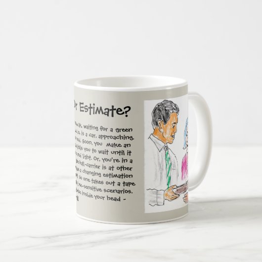 Mathe berechnet oder schätzt Tasse (VorderseiteRechts)