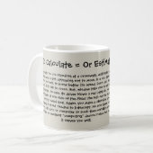 Mathe berechnet oder schätzt Tasse (Vorderseite Links)