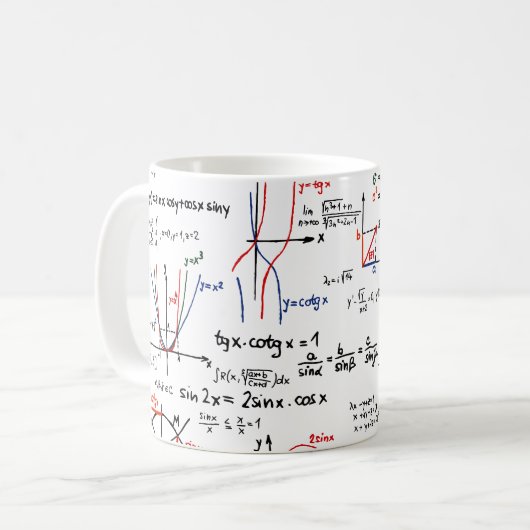 Mathe-Betrüger-Blatt-Tasse Kaffeetasse (Vorderseite Links)