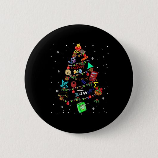 Mathe Christmas Tree Xmas Geschenk Button (Vorderseite)