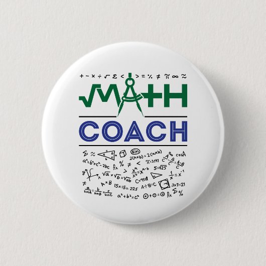 Mathe-Coach-Tutor Mathematiklehrer Button (Vorderseite)