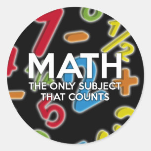 Mathe. Das einzige Fach, das zählt Runder Aufkleber
