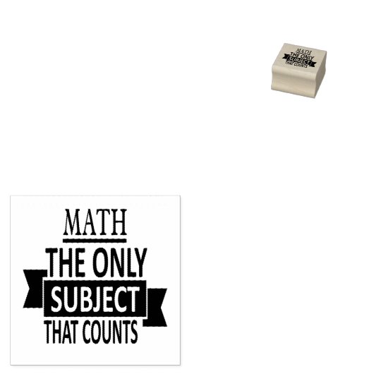 Mathe. Das einzige Thema, das zählt. Math Pun Joke Gummistempel (Stempel)