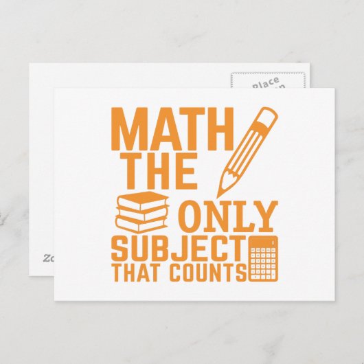 Mathe. Das einzige Thema, das zählt. Math Pun Joke Postkarte (Vorne/Hinten)