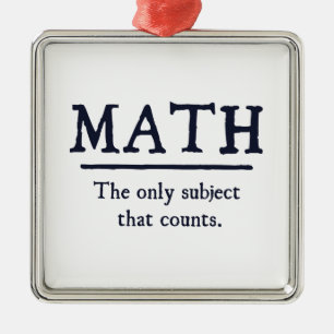 Mathe das einzige Thema, das zählt Silbernes Ornament