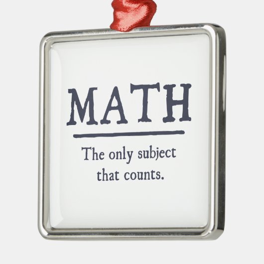 Mathe das einzige Thema, das zählt Silbernes Ornament (Links)