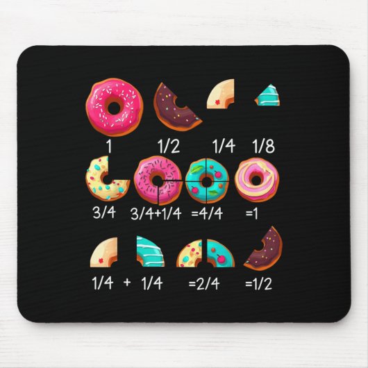 Mathe-Donut-Bruch-Anfangsunterricht-Lehrergeschenk Mousepad (Vorne)
