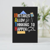 Mathe. Fehler erlauben es zu denken Dankeskarte (Stehend Vorderseite)