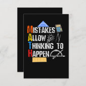 Mathe. Fehler erlauben es zu denken Dankeskarte (Vorne/Hinten)