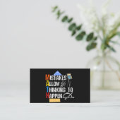 Mathe. Fehler erlauben es zu denken Visitenkarte (Stehend Vorderseite)