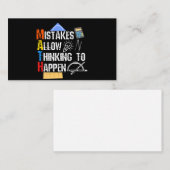 Mathe. Fehler erlauben es zu denken Visitenkarte (Vorne/Hinten)