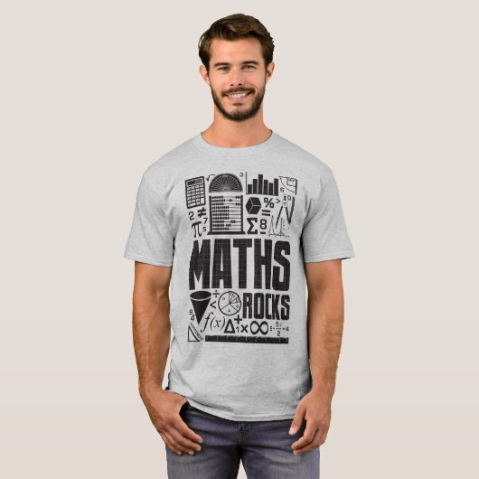 Mathe-Felsen-Mathematikgeek-Nerd-Slogan-T - Shirt (Vorne ganz)