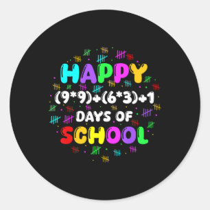 Mathe Formel 100 Tage der Schule Groovy Mathe Teac Runder Aufkleber