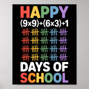 Mathe-Formel 100 Tage Schule Lustiger Mathe-Lehrer Poster